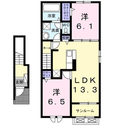 キングヒルズＢの間取り