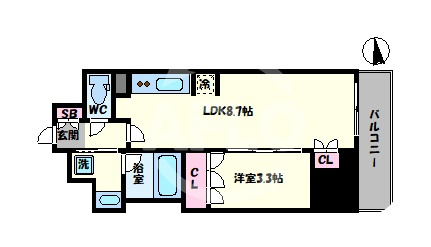ネベル大阪上本町の間取り|ネベル大阪上本町　間取り