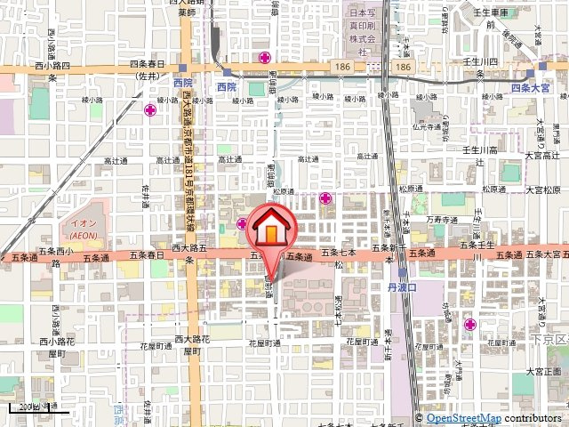 モノコモド御前Ｂ棟の地図