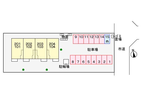 リバーサイドⅡの駐車場