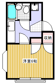 新潟市中央区米山４丁目のアパートの間取り