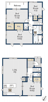 上尾市西宮下301①　新築一戸建て　01の間取り|【全1棟・1号棟】上尾市西宮下301①　新築一戸建て　01・4LDK・土地面積101.24m2・建物面積104.03m2