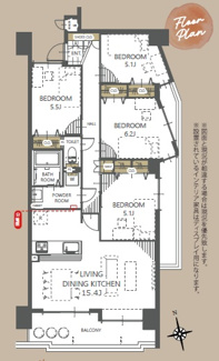 【間取り】 | アメニティ福光！3階角部屋！ペットの飼育可能！小中学校徒歩3分！敷地内駐車場継承可能！ | アメニティ福光！3階角部屋！ペットの飼育可能！小中学校徒歩3分！敷地内駐車場継承可能！