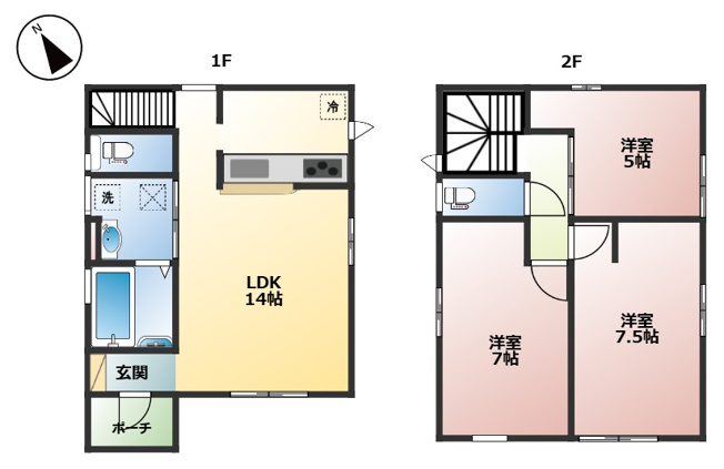 【間取り】 | のぞみ野6丁目戸建