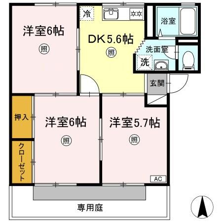 ノーブル清水　C棟の間取り