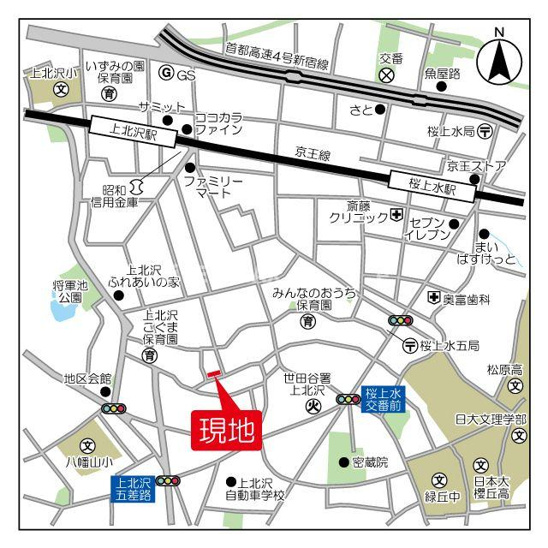 【地図】メディオ上北沢 