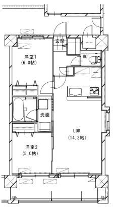 SUNCREST西崎の間取り