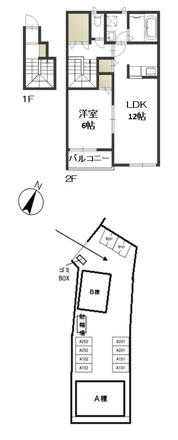 オリーブハウス　Aの間取り