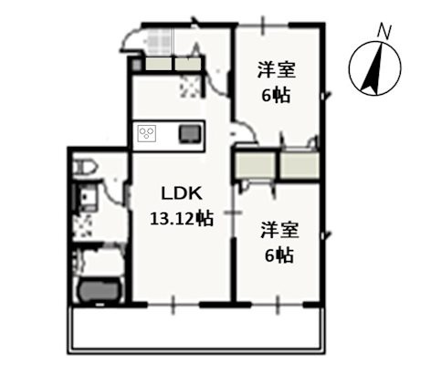 メープルコート Bの間取り