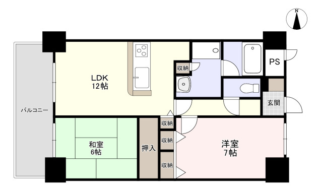 ライオンズマンション岡山南の間取り