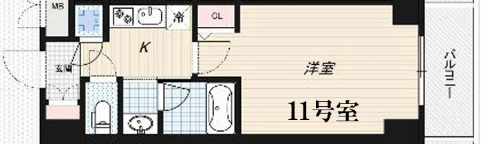 QCフラット北堀江の間取り