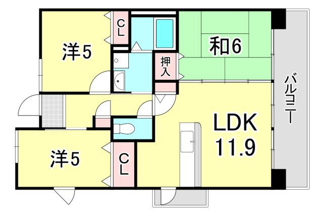 ＵＲグリーンヒルズ仁川 4号棟の間取り| 