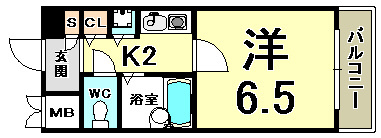 パルシオ三宮フラワーロードの間取り