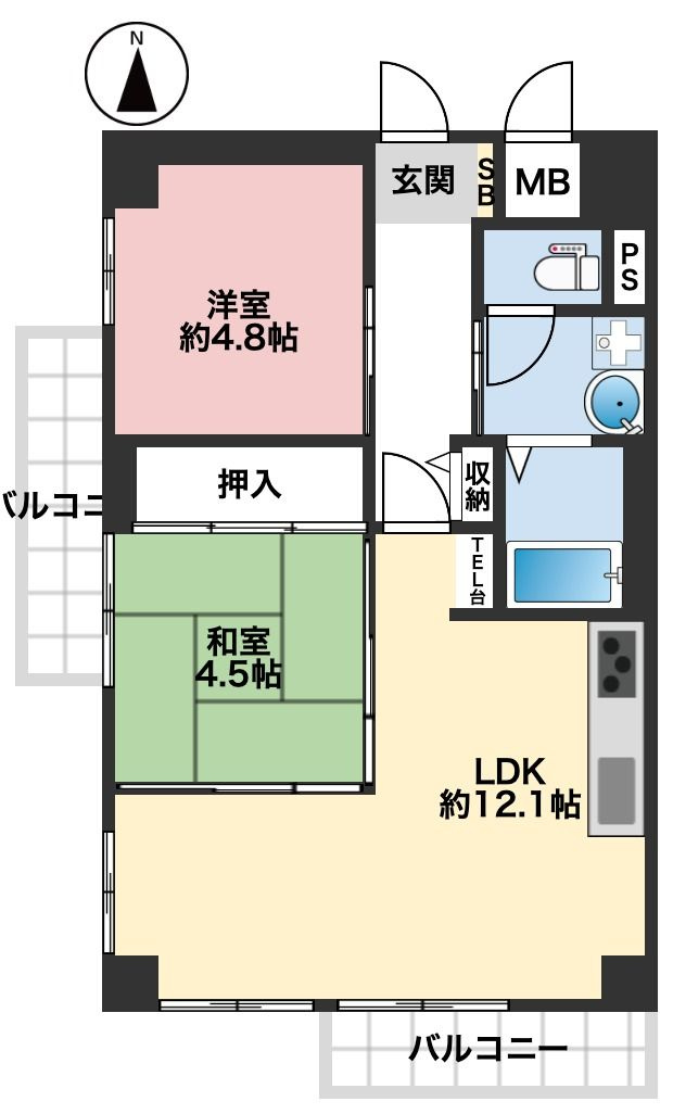 ライオンズマンション生田川東の間取り