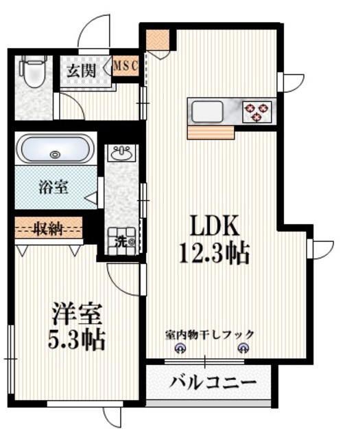 メゾン・ド・ロンの間取り|★角部屋3面採光★南向きバルコニー★