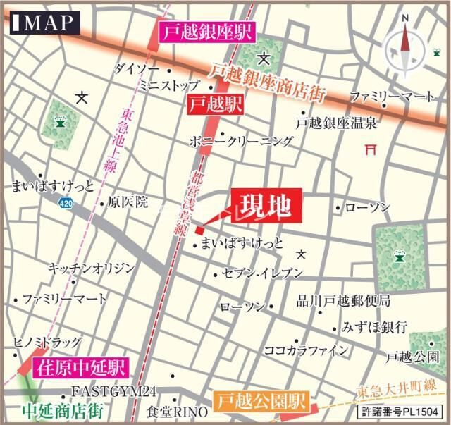 アトリオフラッツ戸越の地図