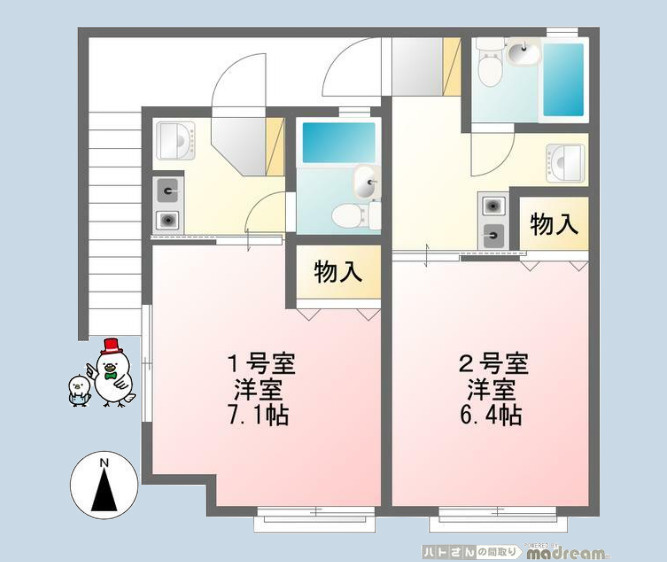 コーポいなのべ２号棟の間取り