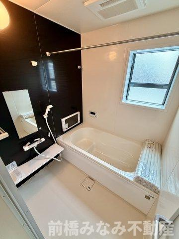【新築平屋】渋川市半田第８　限定１棟　クリエートの家　新築建売の浴室|ゆったり過ごせるお風呂です