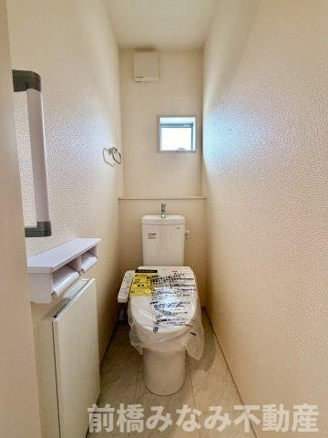 【新築平屋】渋川市半田第８　限定１棟　クリエートの家　新築建売のトイレ|落ち着いたトイレです