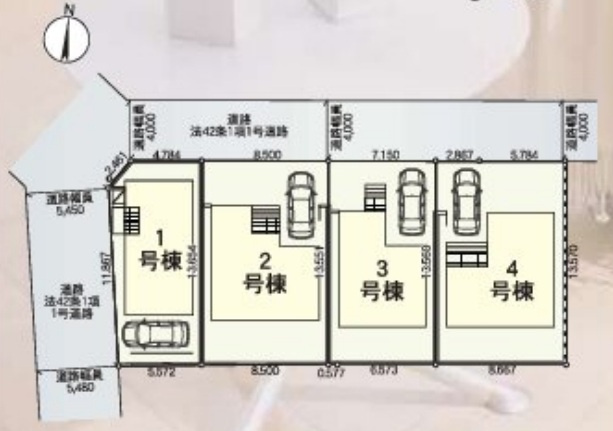 さいたま市北区櫛引町　第2　新築一戸建て　クレイドルガーデン　01の区画図|1号棟