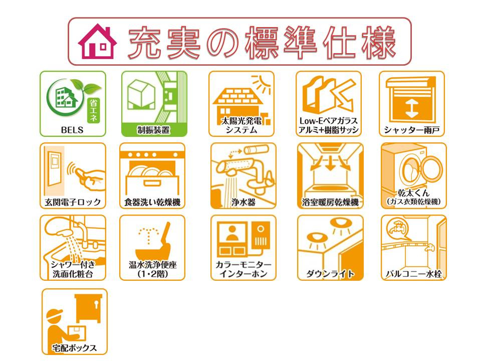 奈良市南登美ヶ丘の新築一戸建のその他|制震装置設置、太陽光発電設置の省エネ仕様で快適に末永くお住まいいただけます。