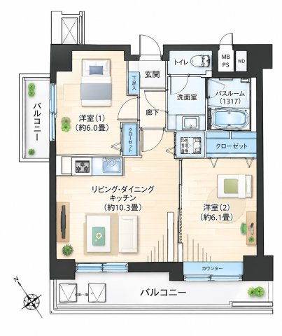 【間取り】 |  日商岩井碑文谷マンション