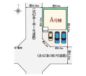新築戸建て・仲介手数料無料）稲沢市小沢４丁目３２番　A号棟の区画図