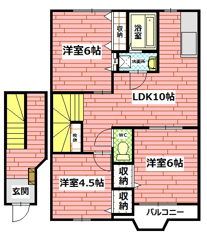 広島市安佐南区八木６丁目のアパートの間取り