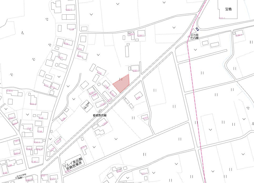 都城市庄内町の売地の土地図