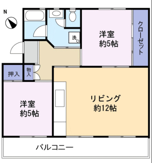 2ＬＤＫの間取です。
