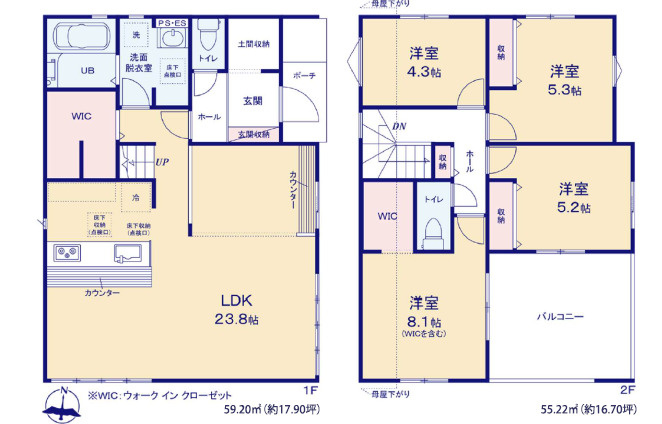 糟屋郡須惠町大字須惠の新築一戸建の間取り