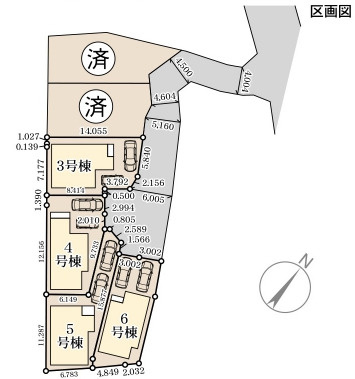 宜野湾市嘉数 3・5・6号棟(全6棟）の区画図|区画図♪