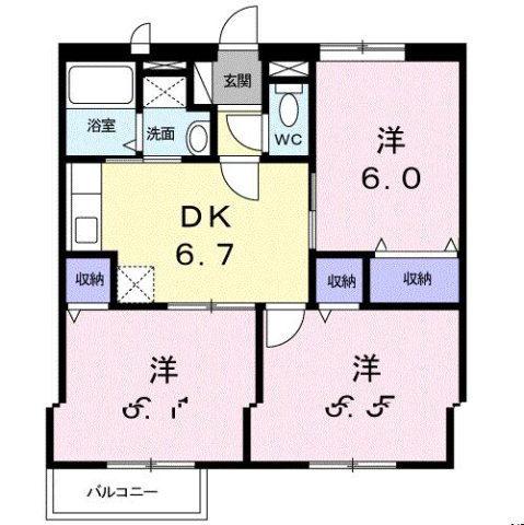 エスポワールドミールＡの間取り