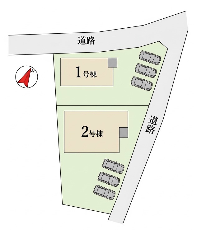 [新築住宅] 本庄市栄 1期 全2棟の区画図