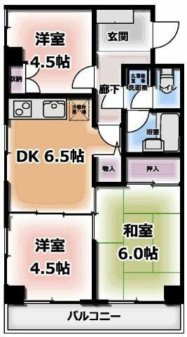 横浜市鶴見区栄町通２丁目の賃貸マンションの間取り