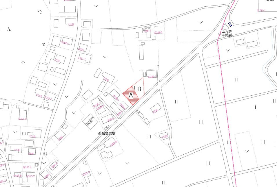 都城市庄内町の売地の土地図