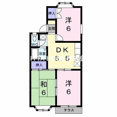 ポートさくら の間取り|お家賃がお得な３ＤＫのお部屋です！！