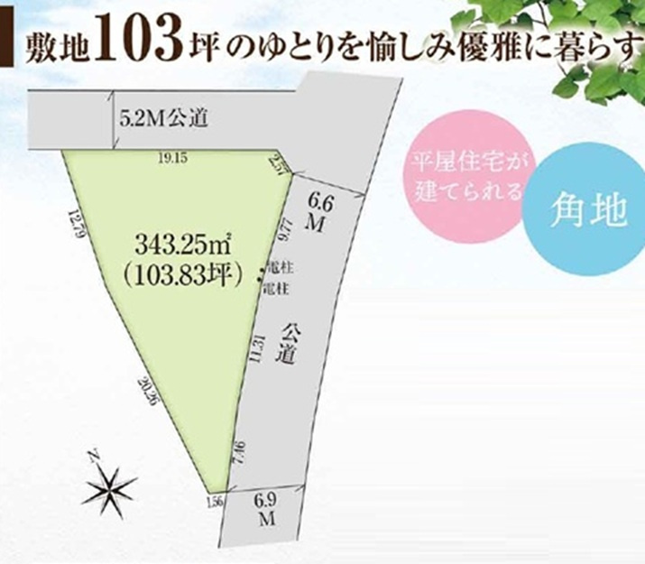 売地　深谷市岡部1811（全1区画）の区画図