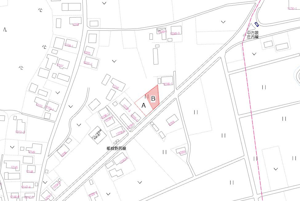 都城市庄内町の売地の土地図