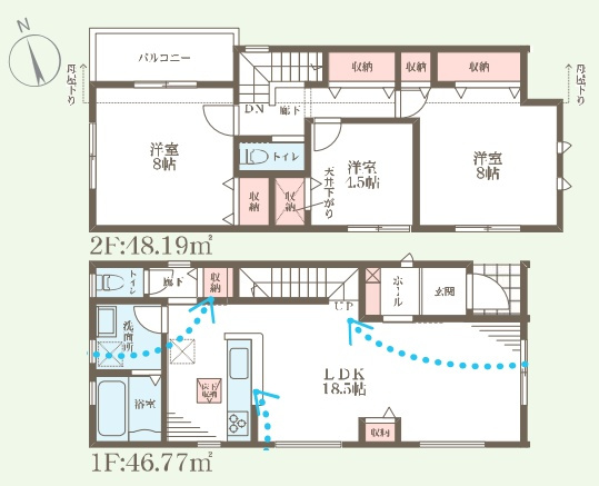 堺市南区槇塚台　第7期　新築一戸建ての間取り|2号地