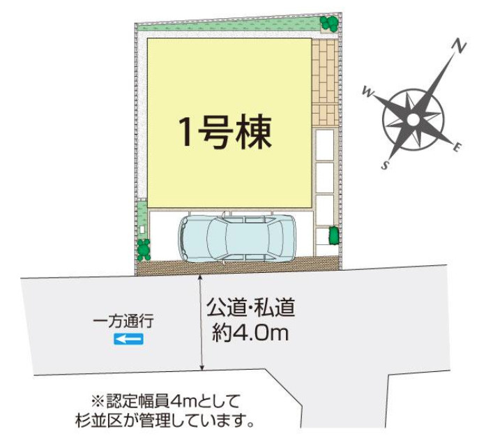 杉並区本天沼1丁目 総武中央線 阿佐ケ谷駅 新築戸建の区画図