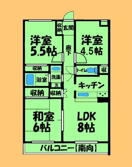 【間取り】 | アーバンプレイス橋本 | 間取り図：反転タイプ