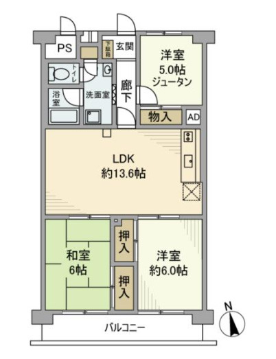 セントラルグリーンハイツの間取り