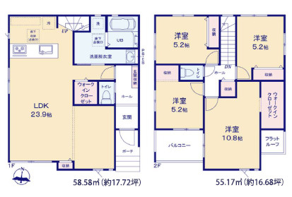 太宰府市青山３丁目の新築一戸建の間取り