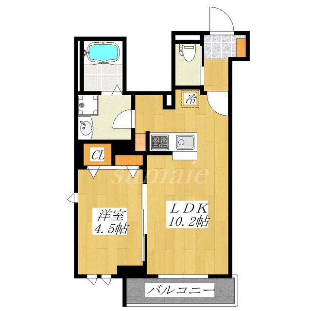 プライムクロスの間取り|西向きの角部屋です☆
