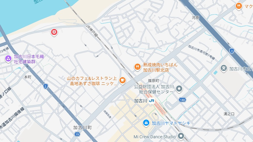 加古川市加古川町河原　　JR「加古川駅」徒歩10分の地図