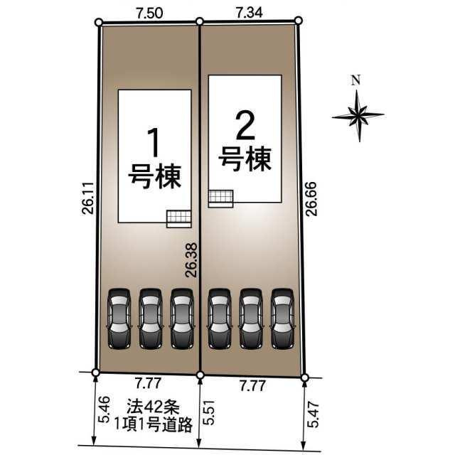 新築戸建て・仲介手数料無料）稲沢市下津町　第４・1号棟の区画図