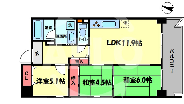 エスパシオ21　中津小学校区の間取り|エスパシオ21　開放感ある間取り