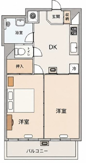 【間取り】 | 志村三丁目フラワーホーム | 日当り良好な2DK。管理体制もしっかりしたおススメな物件です。