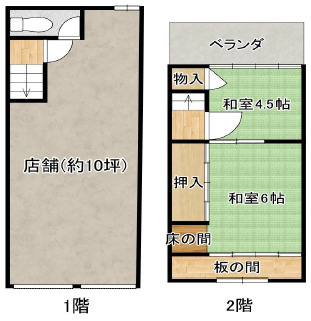 豊中市服部西町２丁目の店舗事務所の間取り